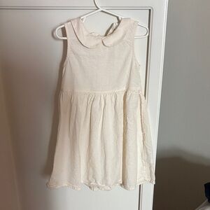 H&M Cream Textured Peter Pan Collar Dress